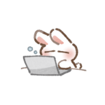 パソコンをするうさぎさん 1 150x150
